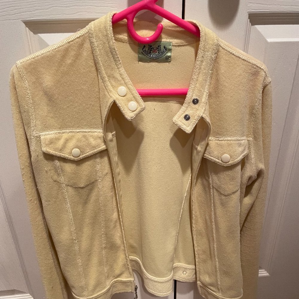 Juicy Couture Yellow Bomber Terry Jacket - Large